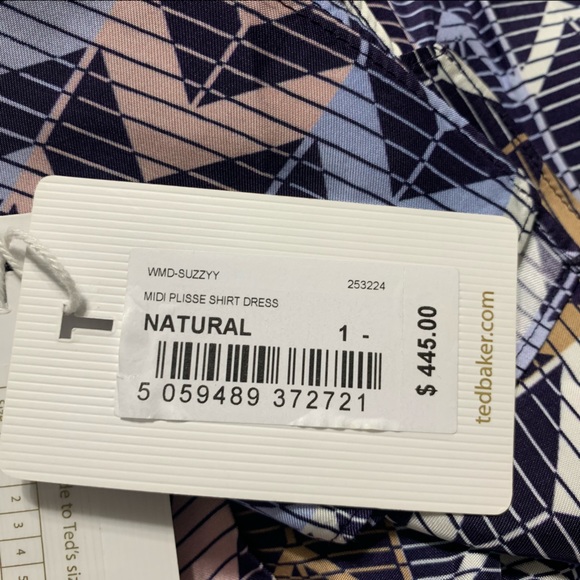 NWT TED BAKER Samii Geo Printed Rib Detail Midi Dress - Picture 13 of 16